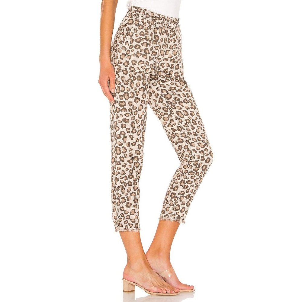 Monrow Leopard Fray Patch Pockets Pull on Pant in Dust size Small Revolve - Picture 2 of 10